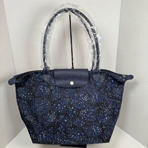Longchamp | Le Pliage Large Shoulder Tote Navy Flower *NEW*